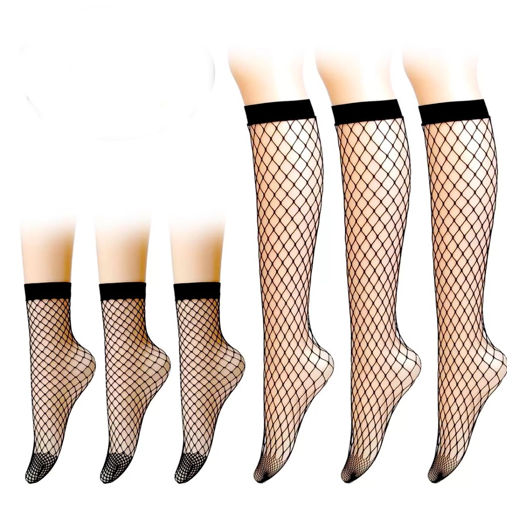Sexy Ankle or Knee High Fishnet Mesh Sheer Socks